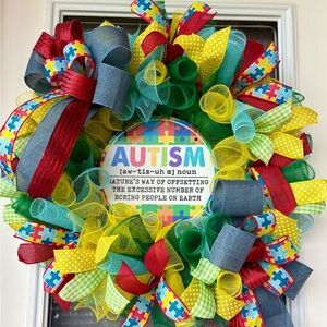 Autism Awareness Decorative Wreath